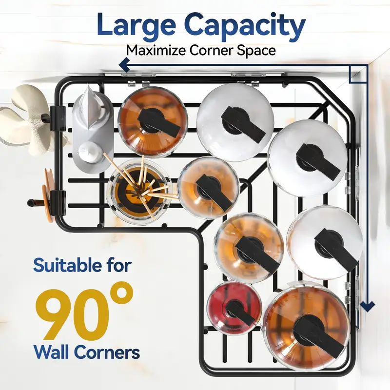 Stainless steel corner shower shelves with soap holder and hooks