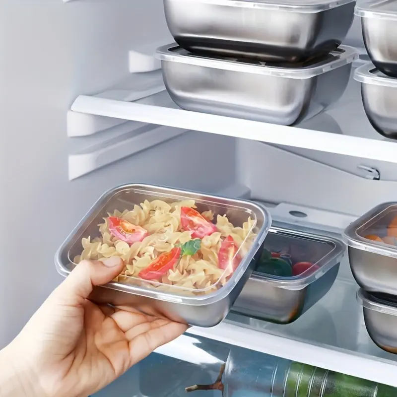 Set of 12 stainless steel meal prep containers with lids
