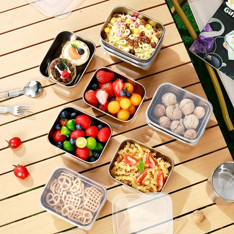 Set of 12 stainless steel meal prep containers with lids