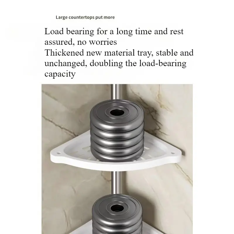 Four-tier telescopic corner rack in a bathroom