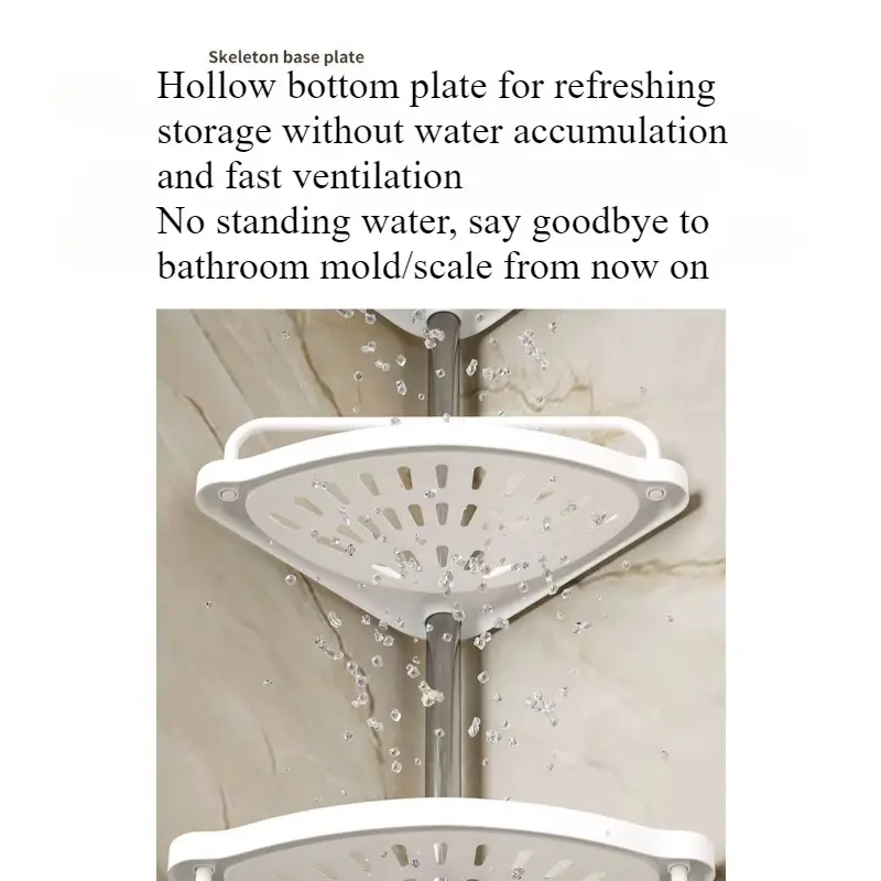 Four-tier telescopic corner rack in a bathroom