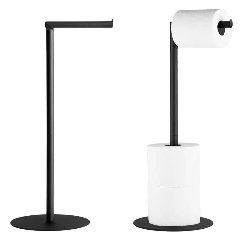 Freestanding toilet paper holder with spare rolls