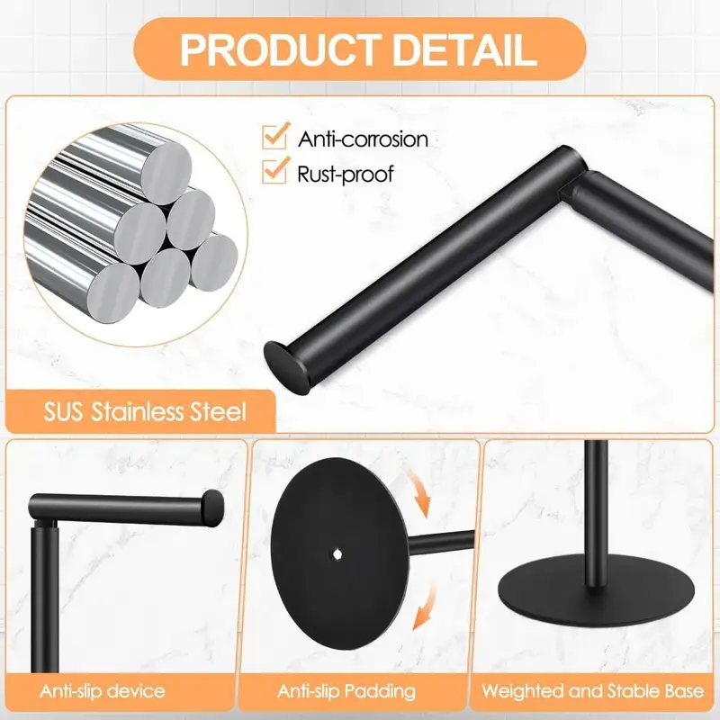 Freestanding toilet paper holder with spare rolls