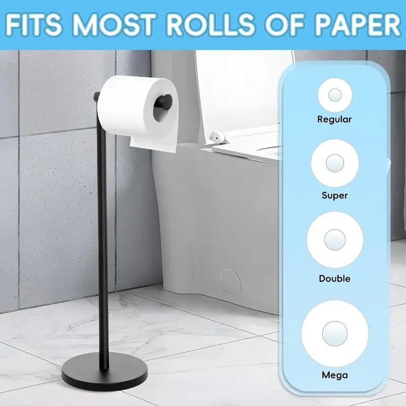 Freestanding toilet paper holder with spare rolls
