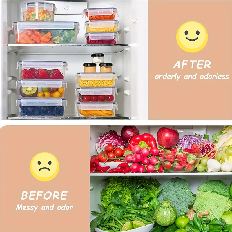 Set of lidded plastic food storage containers for meal prep