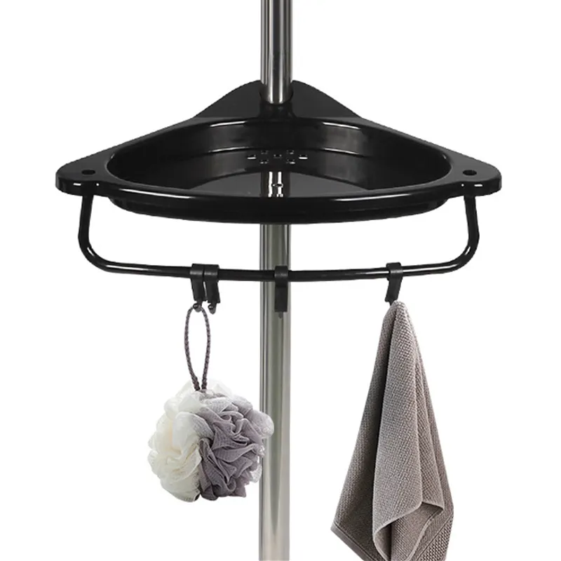 Four-layer telescopic corner rack in a bathroom