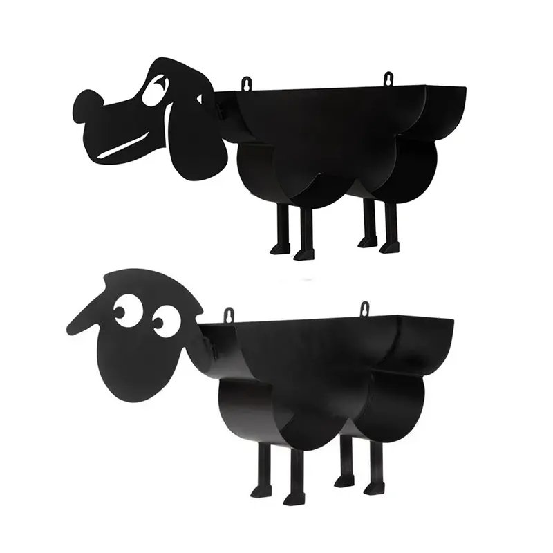 Black metal sheep-shaped toilet paper holder