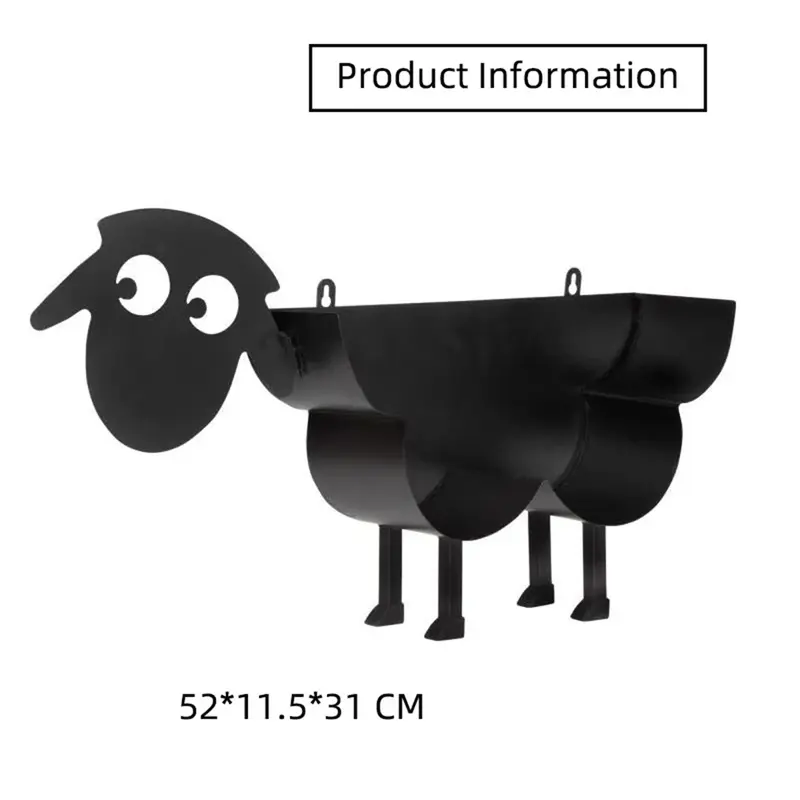 Black metal sheep-shaped toilet paper holder