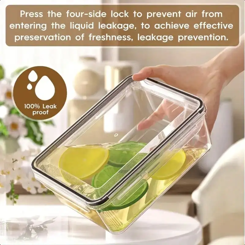 Round and rectangular food storage containers with airtight lids