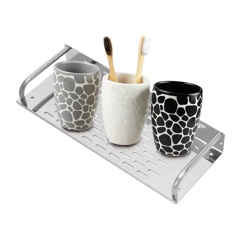 Stainless steel 40 cm wall shelf with mounting hardware
