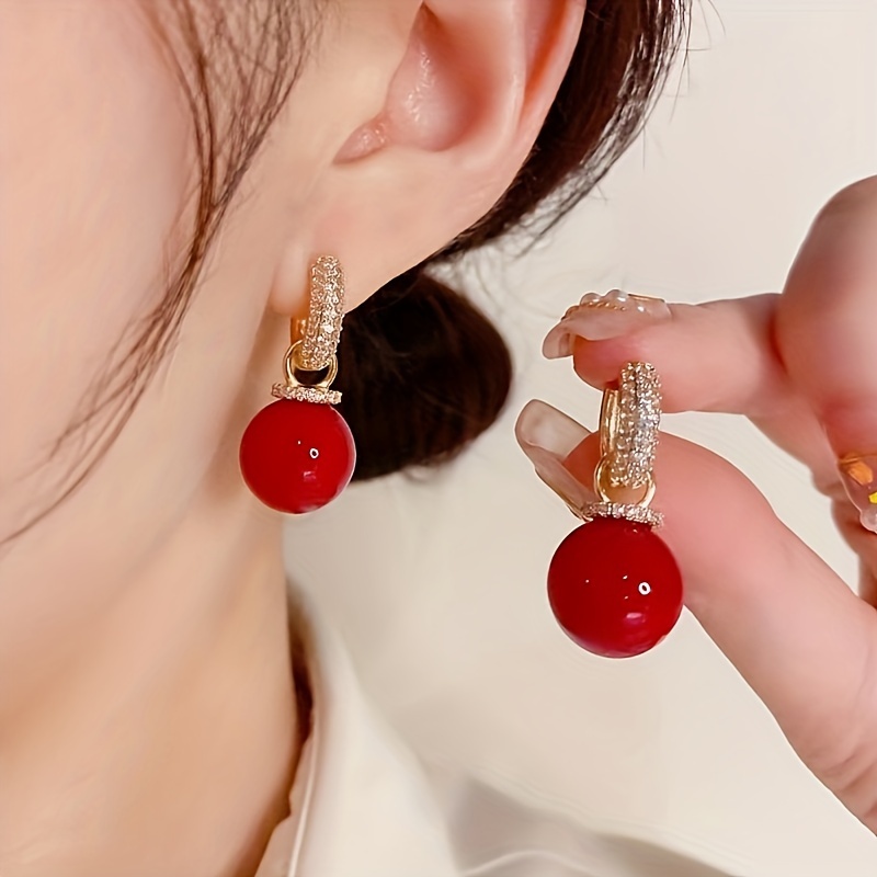new style earrings with micro zircon and imitation pearl a luxurious and stylish accessory halloween gift christmas gift details 0