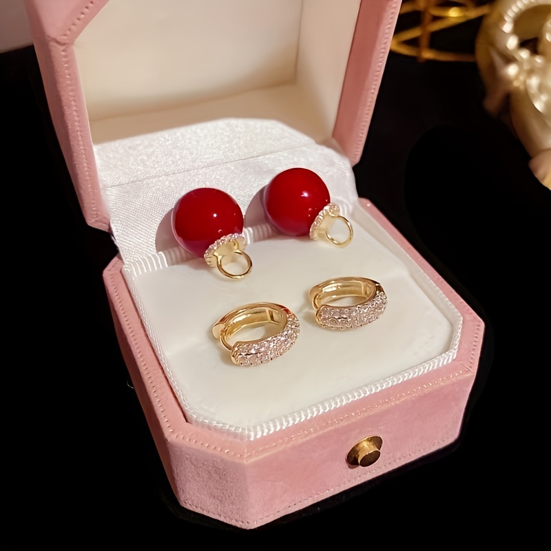 new style earrings with micro zircon and imitation pearl a luxurious and stylish accessory halloween gift christmas gift details 1