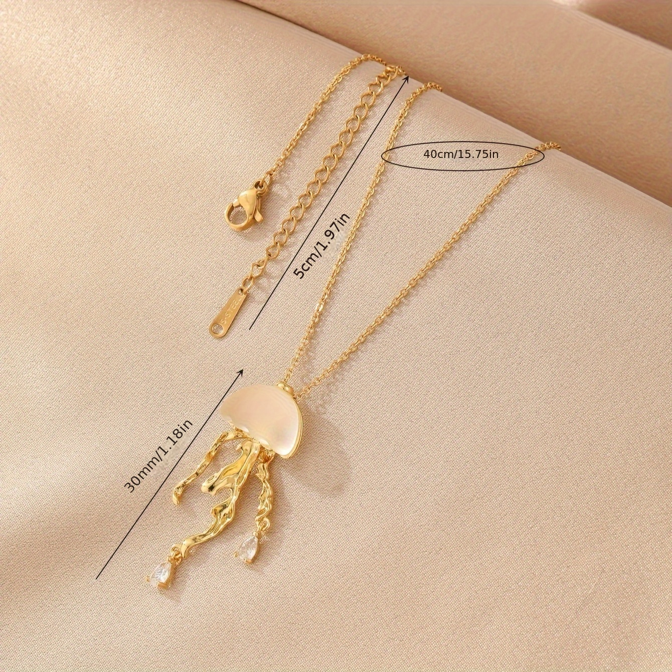 elegant classic style golden copper design sparking rhinestone pendant necklace fashion delicate accessory for daily wear idea gift for ladies details 3