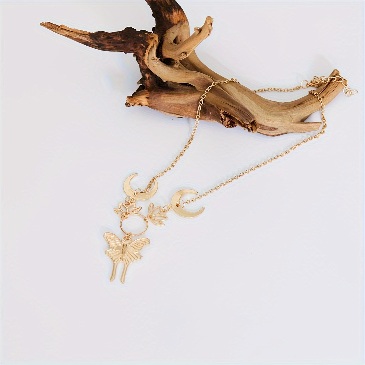 1pc golden bohemian double layer necklace for men and women mushroom shape pendant necklace simple jewelry party gift details 2