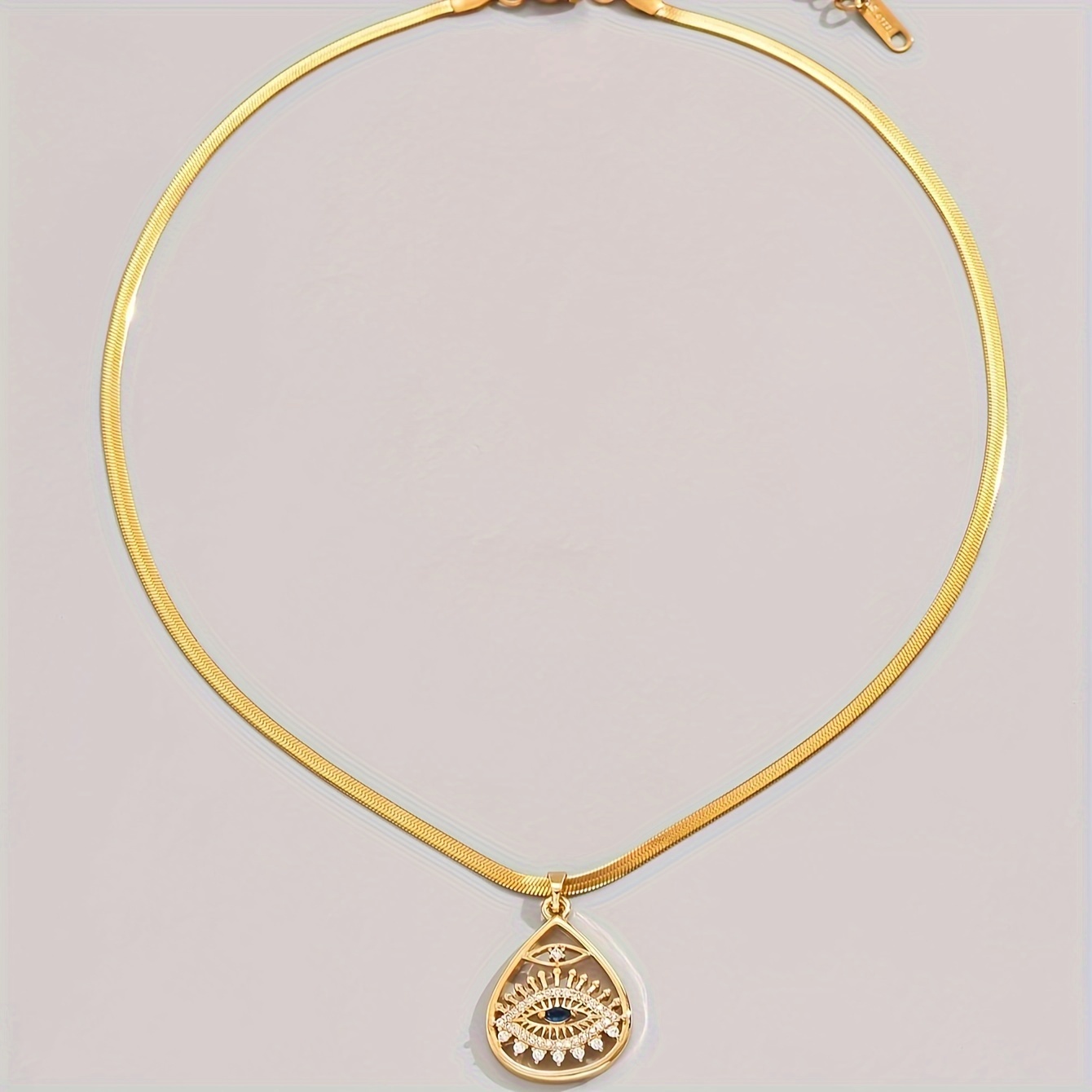 1pc style golden copper hollow drop match design pendant inlay shiny rhinestone necklace fashion delicate accessory for daily wear party idea gift for ladies details 2
