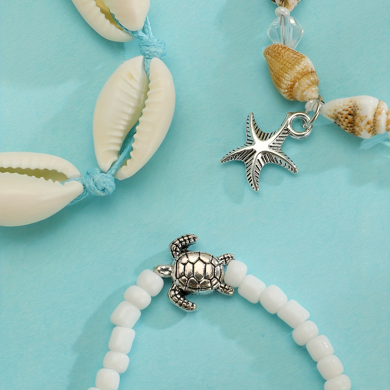 3pcs set ocean style turtle beads bracelet for vacation holiday jewelry accessories gifts details 3