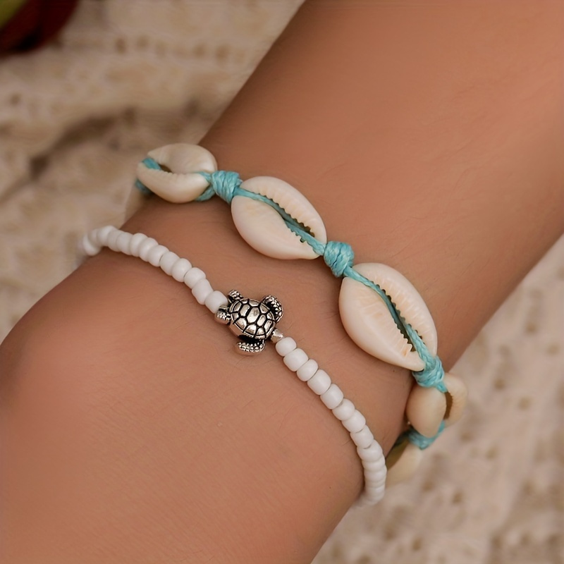 3pcs set ocean style turtle beads bracelet for vacation holiday jewelry accessories gifts details 4