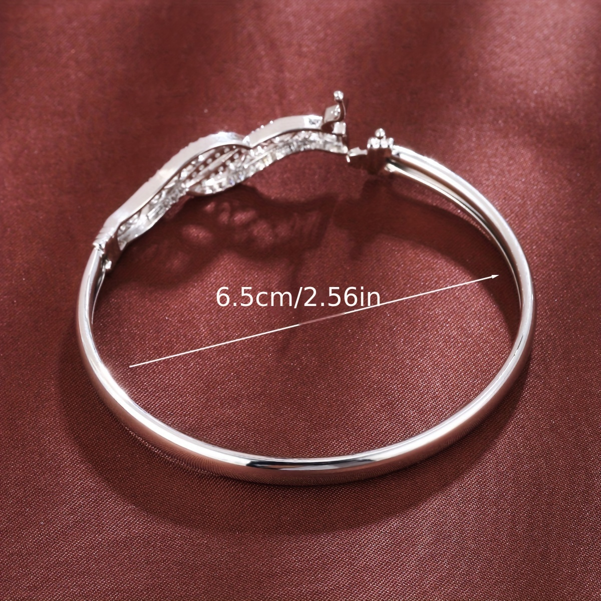 1pc vintage style 18k gold plated copper bangle bracelet inlaid shiny zircon bangle details 4