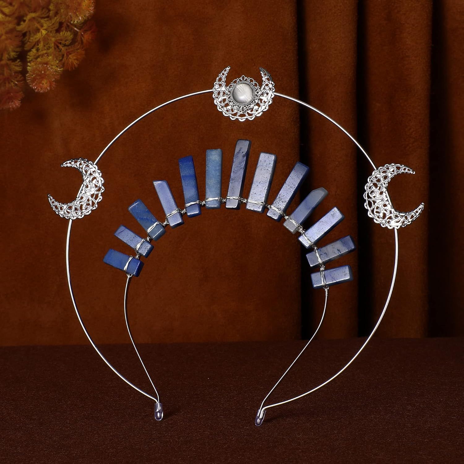 crystal crown headpiece headband moon headwear wedding photoshoot costume crown details 2