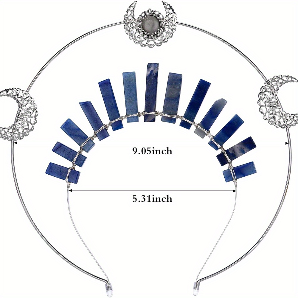 crystal crown headpiece headband moon headwear wedding photoshoot costume crown details 7